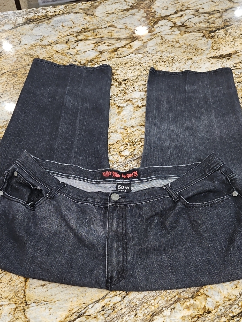 Blac Lacquer Men’s Jeans in Dark Indigo. Size 50W/33L